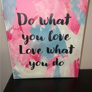 Inspirational Canvas Art with Pink and Blue
